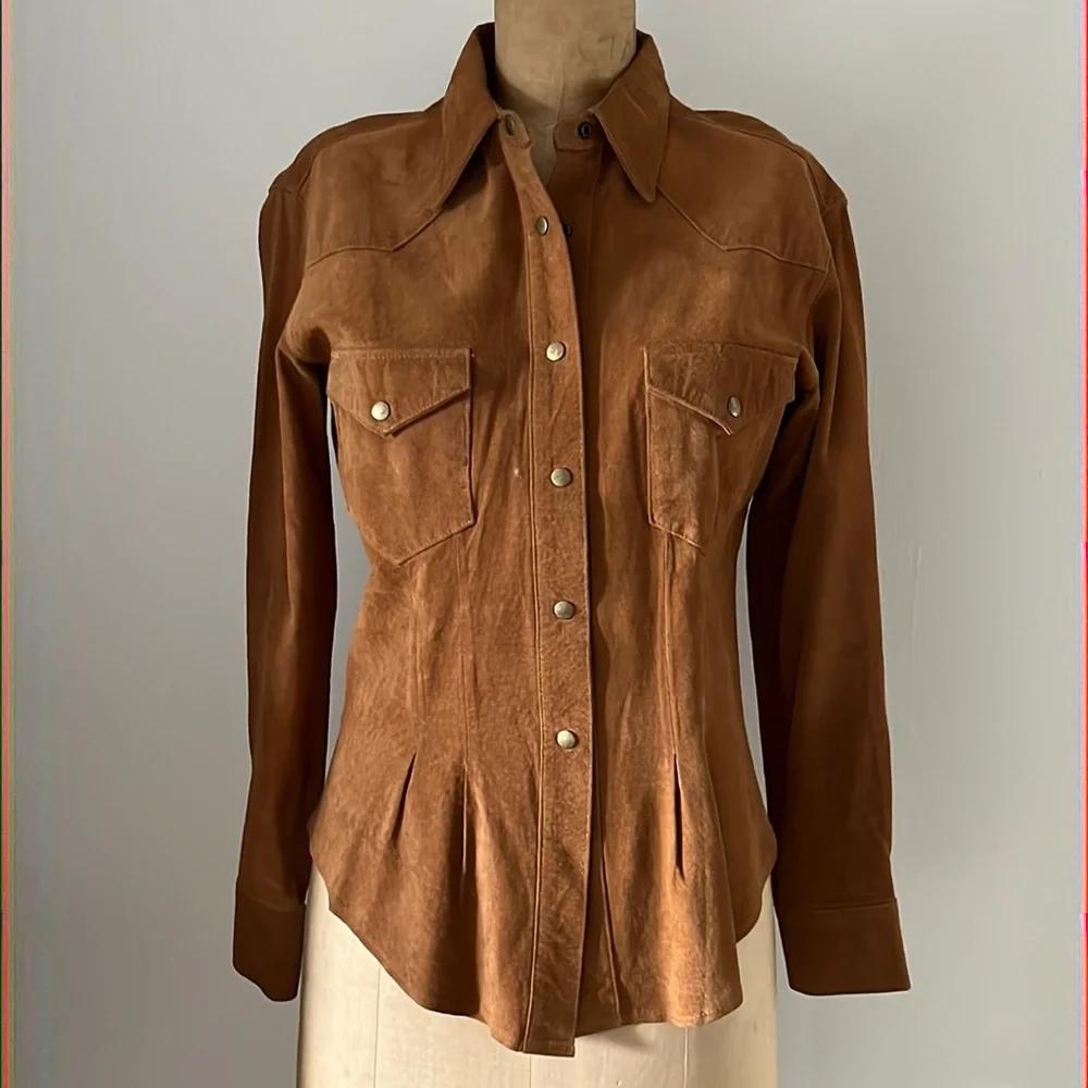 Vintage 1980’s Leather Shirt/Jacket - Picture 1 of 16